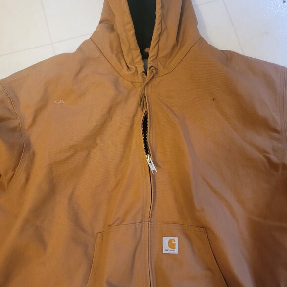 Carhartt Brown (J140BRN) Union Made Jacket with BLK Quilted liner US MEN SZ 5XL - Picture 3 of 14